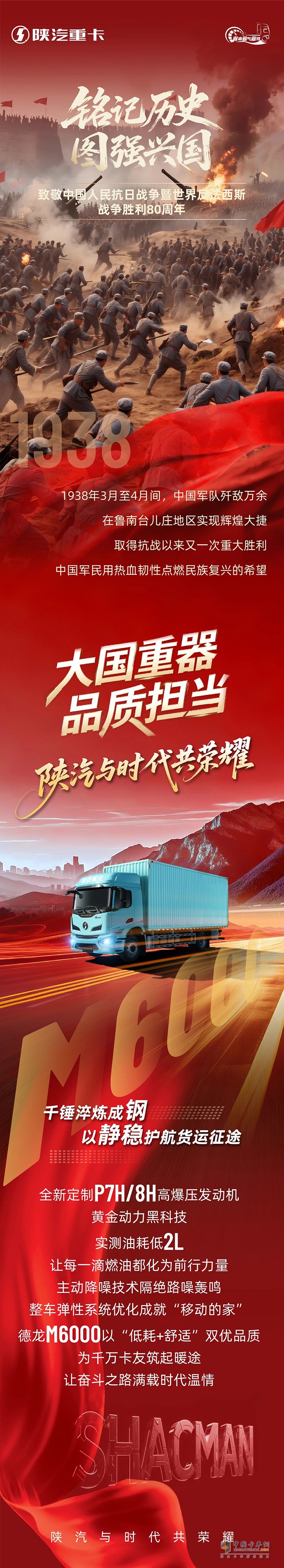 陕汽：千锤淬炼成钢以静稳护航货运征途—致敬中国人民抗日战争暨世界反法西斯战争胜利80周年