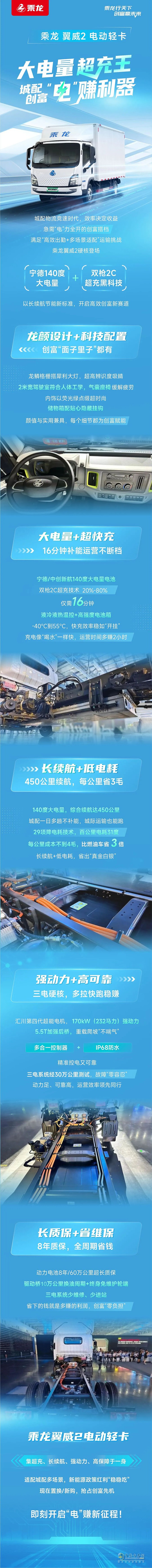 乘龙翼威2电动轻卡，大电量，超充王，城配创富“电”赚利器