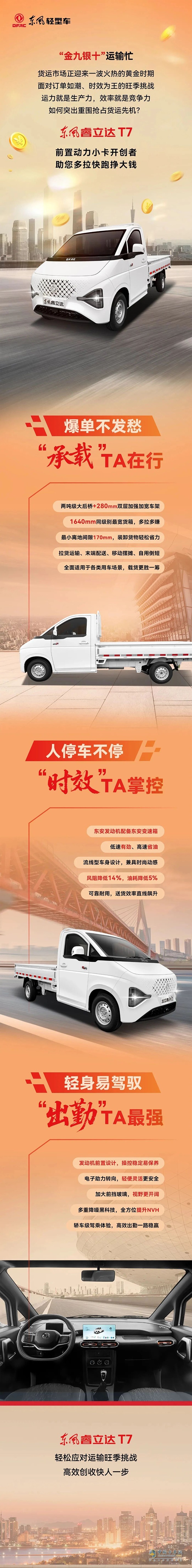 前置动力东风睿立达T7，抢占货运旺季先机！