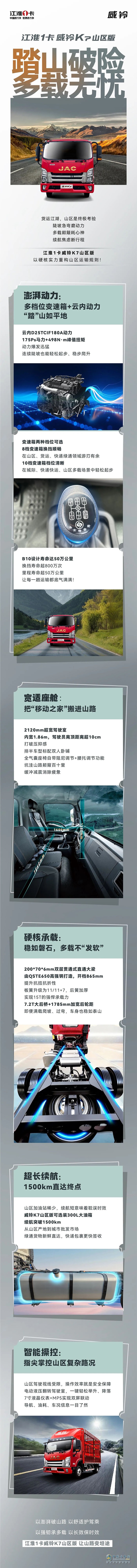 江淮1卡威铃K7山区版：踏山破险，多载无忧