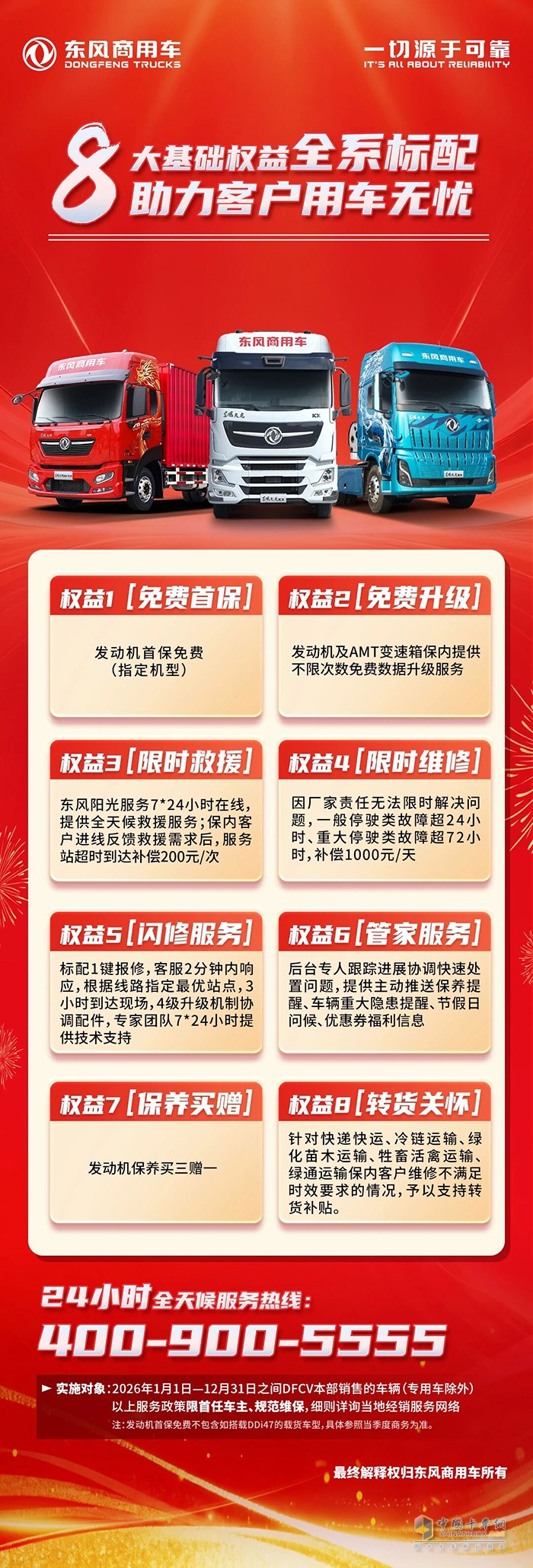 8大基础权益+4项专属服务,龙擎动力车型服务政策全面升级!