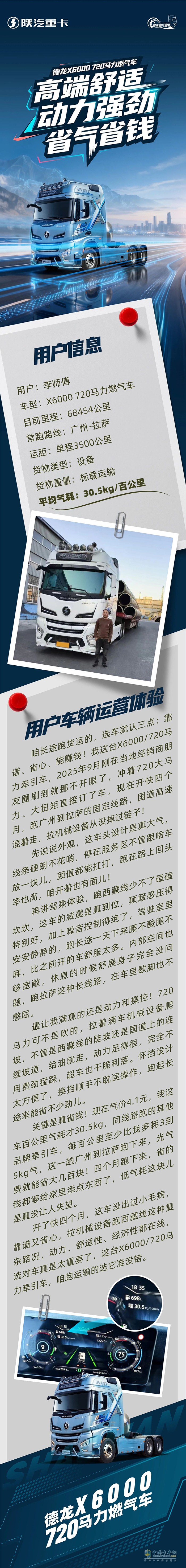 陕汽X6000 720马力燃气车动力强劲省气省钱！