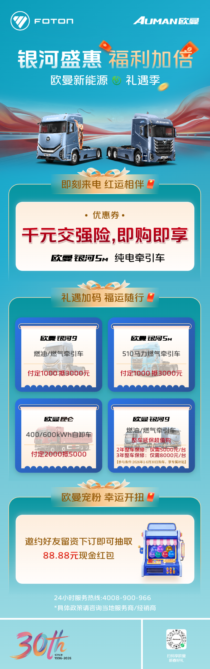 银河盛惠，福利加倍，欧曼新能源礼遇季