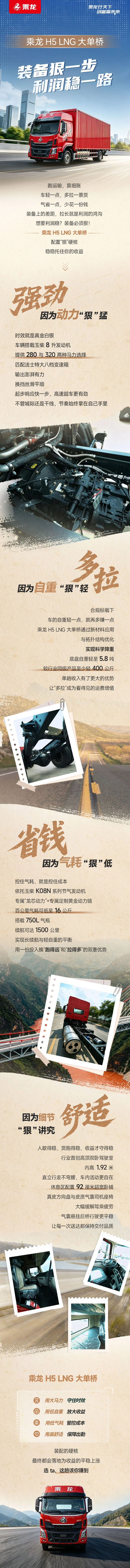 乘龙H5 LNG大单桥：装备狠一步，利润稳一路