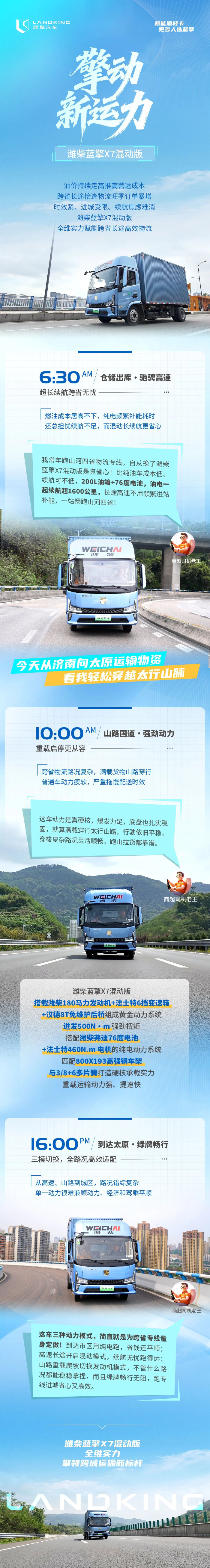 看潍柴蓝擎X7超混执掌跨省干线，全域征服复杂路况！