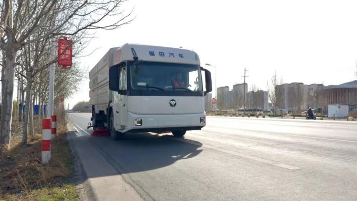 福田普罗科低入口洗扫车首批交付落地河北沙河