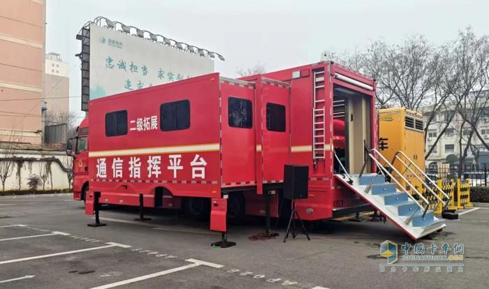 森源鸿马二级拓展通信指挥车助力安阳高层建筑灭火救援演练